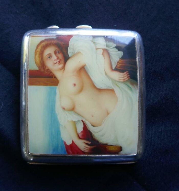 edwardian silver and risque nude enamel cigarette case by joseph gloster 1911 4