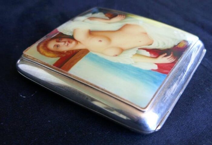 edwardian silver and risque nude enamel cigarette case by joseph gloster 1911 7