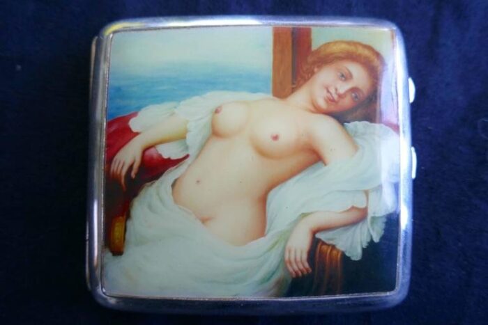 edwardian silver and risque nude enamel cigarette case by joseph gloster 1911 8