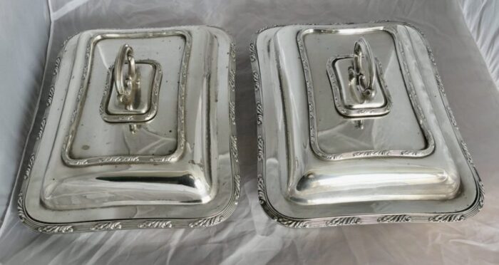 edwardian silver plated entree dishes by hukin and heath 1890s set of 2 6