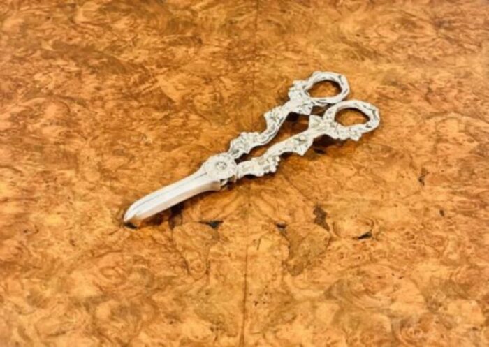 edwardian silver plated grape scissors 1900s 1