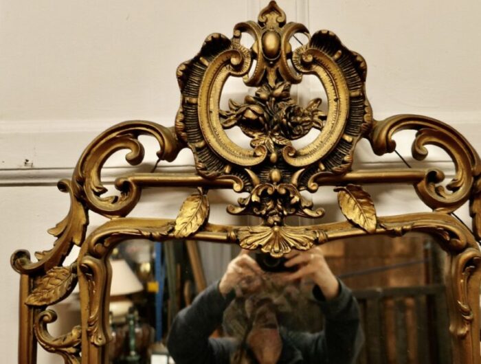 elaborate atsonea rococo gilt wall mirror 1940s 3