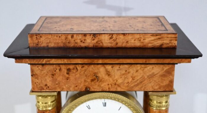 empire thuya burl glass clock early 19th century 6