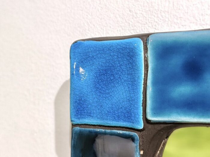 enamelled ceramic wall mirror by mithe espelt 5