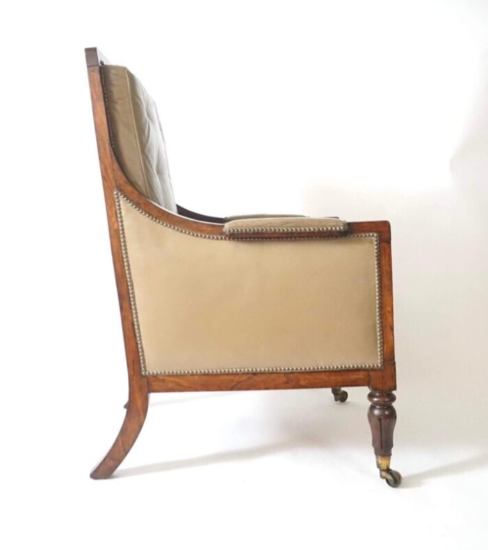 english late regency william iv rosewood leather bergere circa 1835 8254