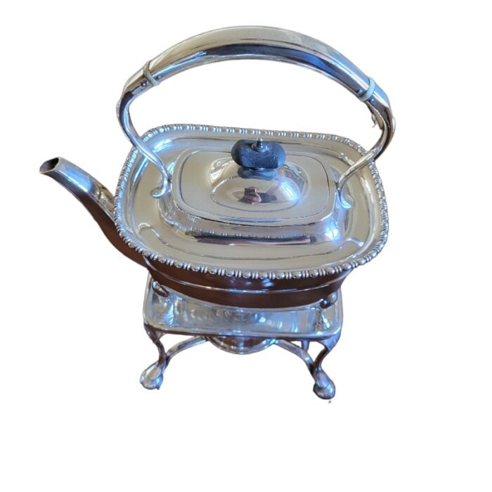 english silver coffee game and silver tray set of 9 10