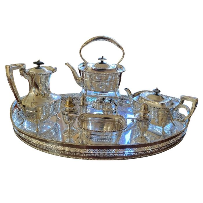 english silver coffee game and silver tray set of 9 4