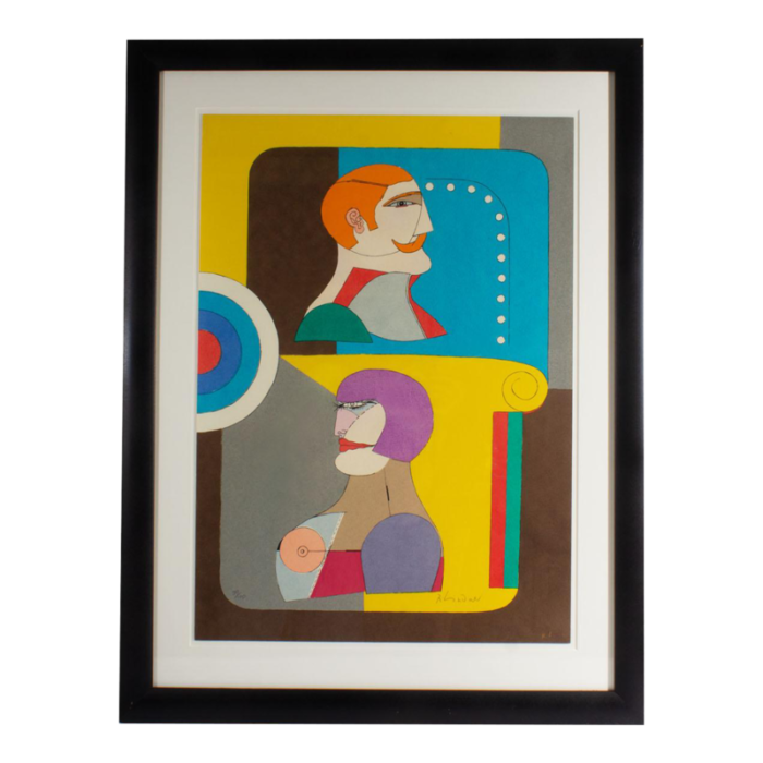 exit limited edition abstract lithograph by richard lindner 6231