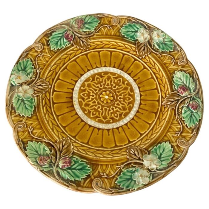 faience majolica plate by sarreguemines 19th century france 1