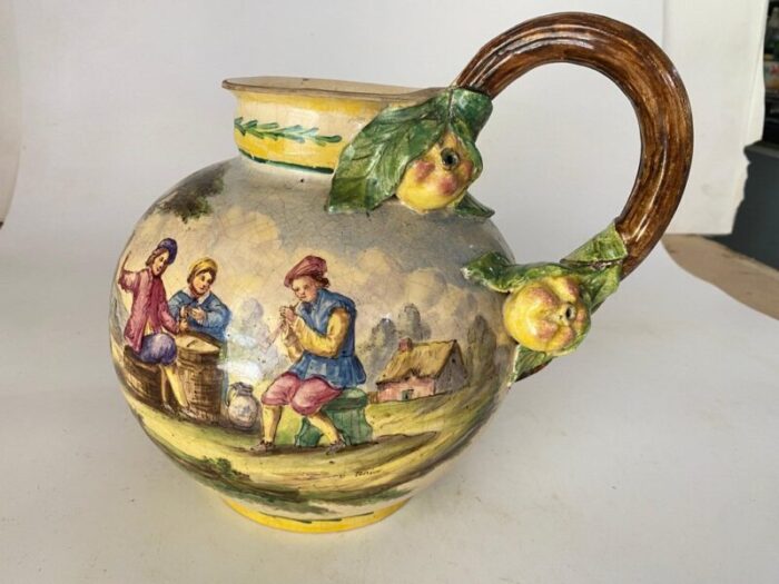 faience vase in green red and yellow with lille decor 1757 13