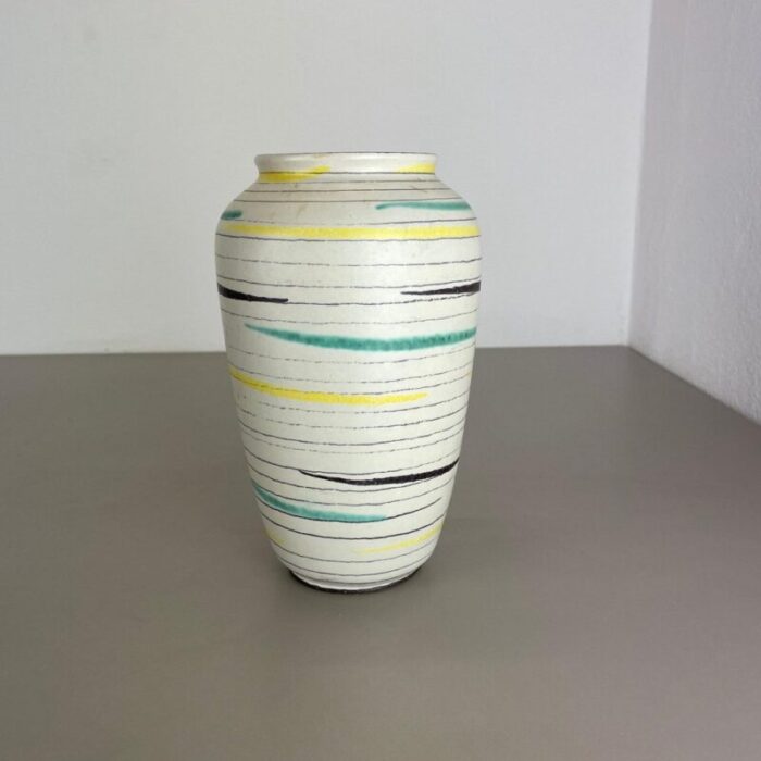 fat lava colorful pottery vase attributed to bay ceramics germany 1960s 2