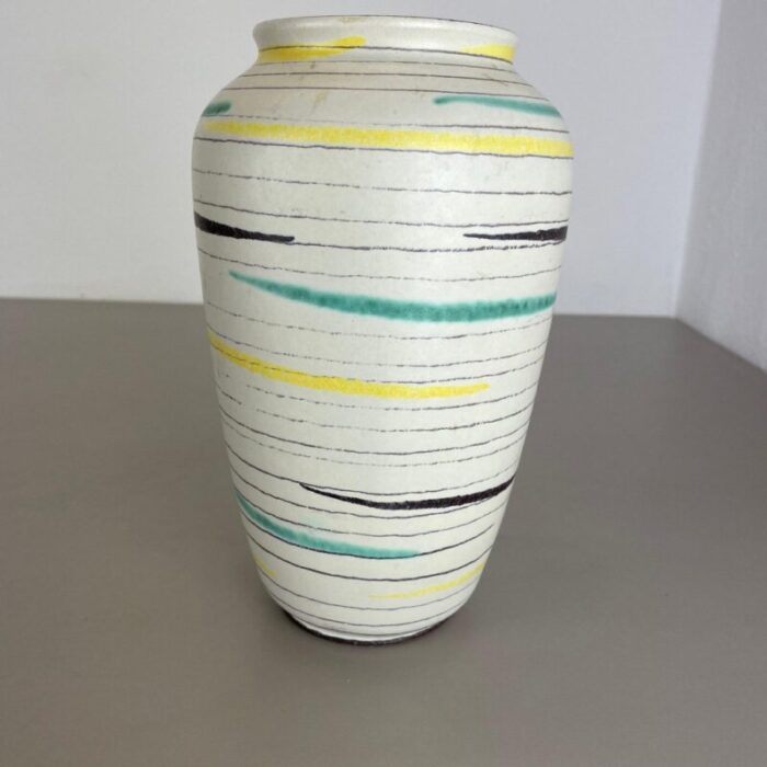 fat lava colorful pottery vase attributed to bay ceramics germany 1960s 8