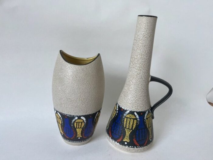 fat lava vases from duemler breiden west germany 1960 set of 2 1