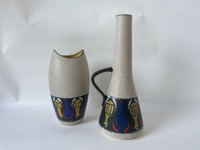 fat lava vases from duemler breiden west germany 1960 set of 2 7