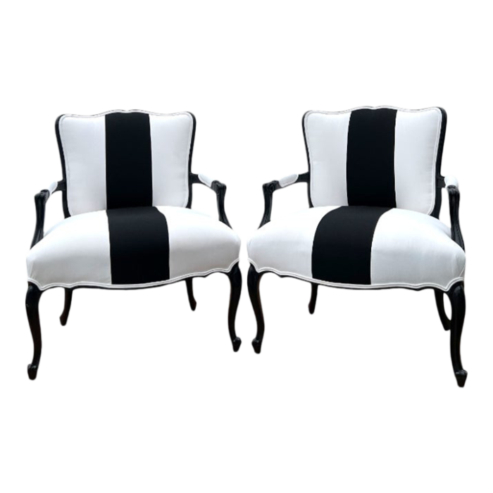 fauteul chairs in black and white sunbrella 1247