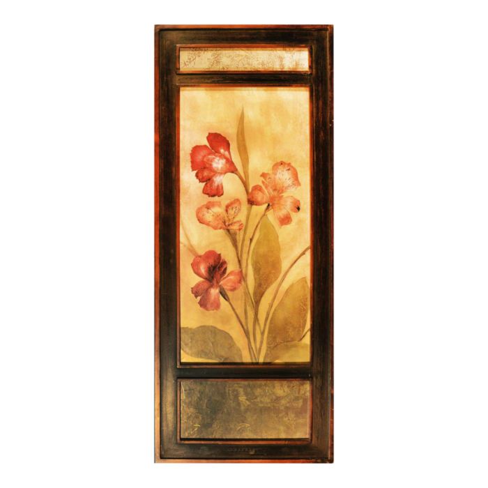 flower decorative acrylic painting on board framed 0687