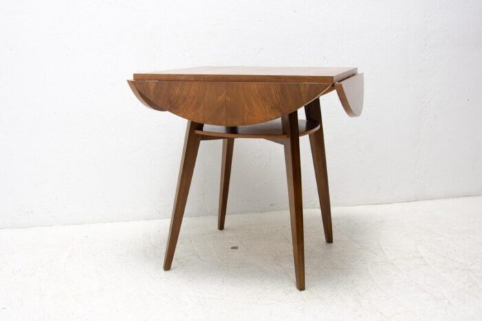 folding walnut coffee table czechoslovakia 1950s 9177