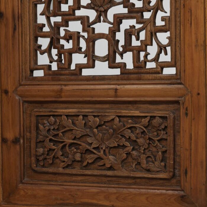 four panel screen with flower vase carvings 7