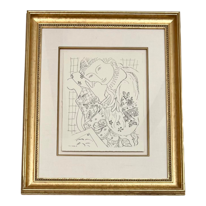 framed reproduction lithograph after henri matisse drawing 6348