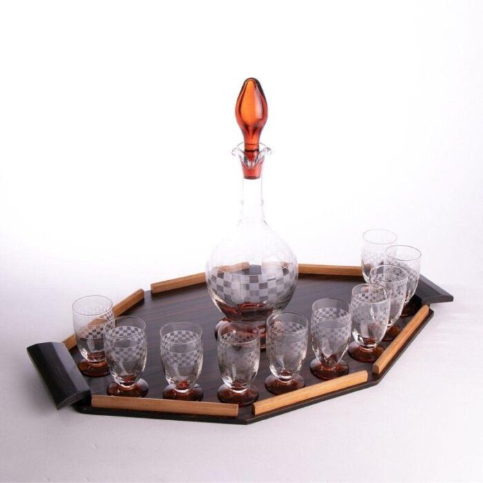 french art deco liquor set 1930 set of 11 1