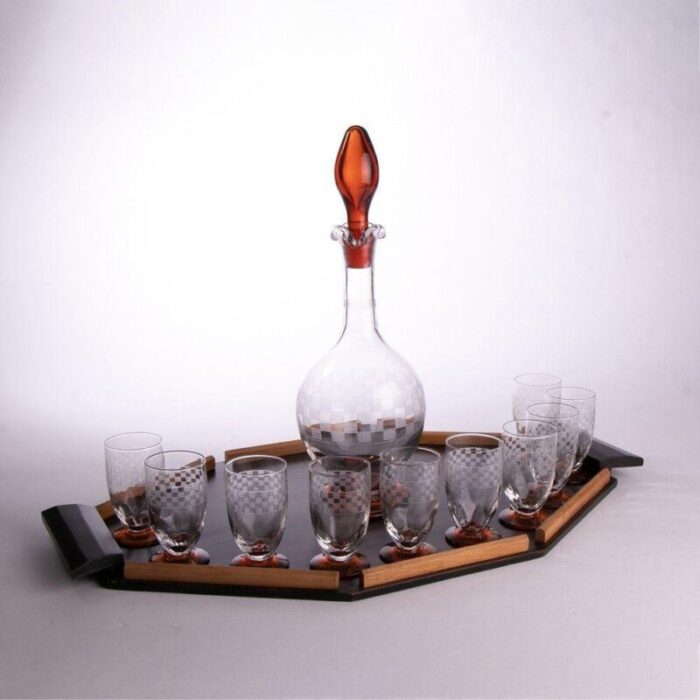 french art deco liquor set 1930 set of 11 2