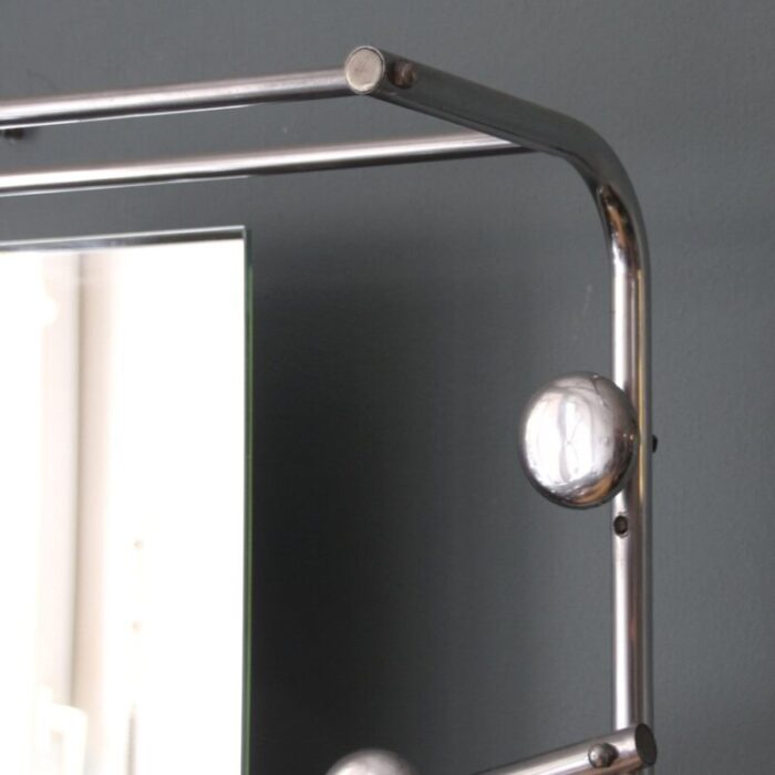 french art deco polished aluminum coat stand 1940s 9