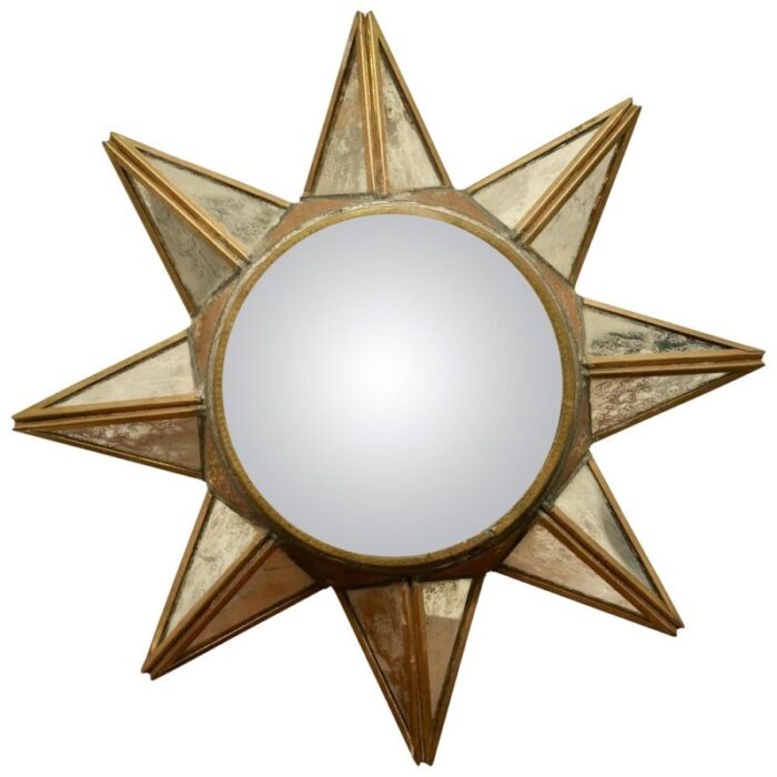 french art deco style starburst mirror 1960 1