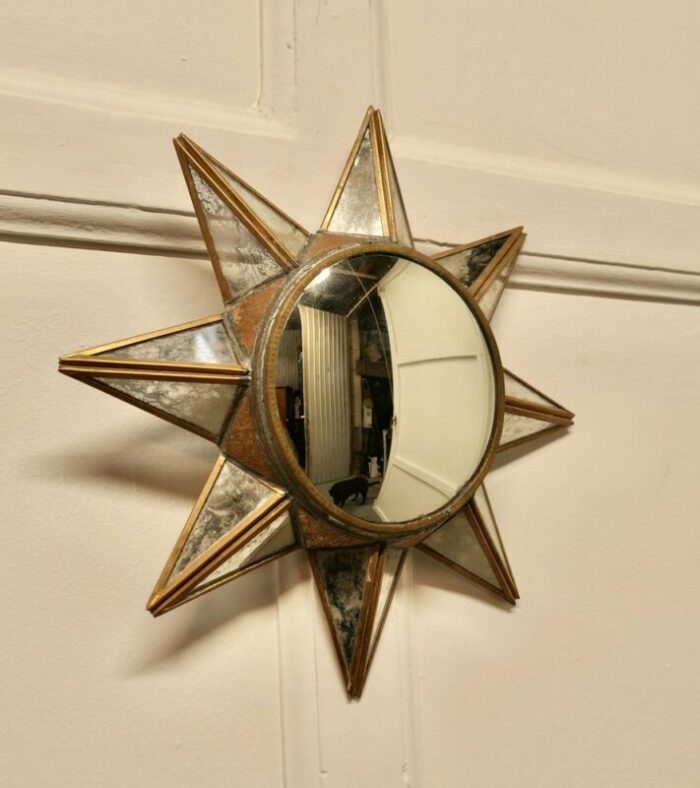 french art deco style starburst mirror 1960 2