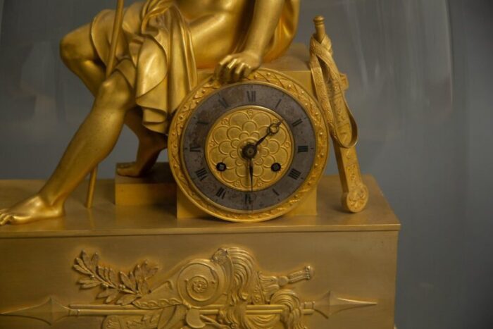 french empire clock with ulysses in patinated gilt bronze 1810 2