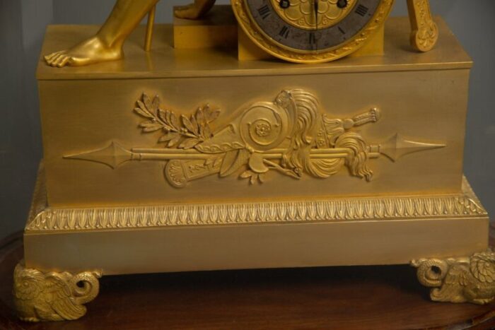 french empire clock with ulysses in patinated gilt bronze 1810 4