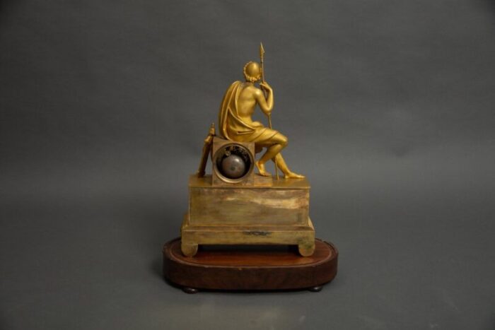 french empire clock with ulysses in patinated gilt bronze 1810 7