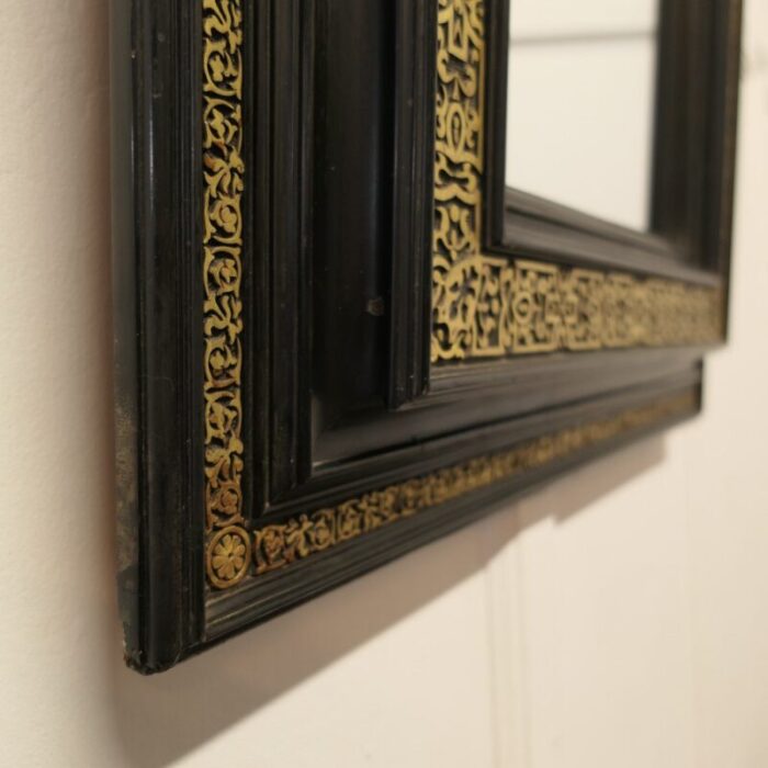 french empire gilt brass and black lacquer wall mirror 2