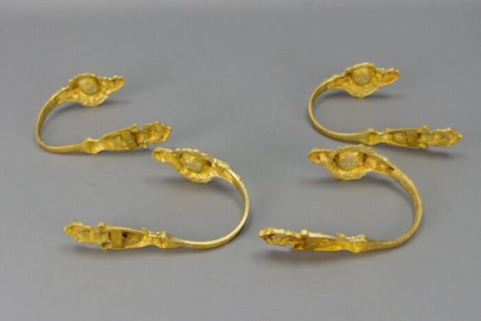 french rococo style gilt bronze curtain tiebacks or curtain holders 1890s set of 4 12