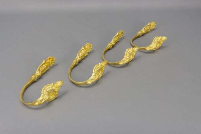 french rococo style gilt bronze curtain tiebacks or curtain holders 1890s set of 4 14