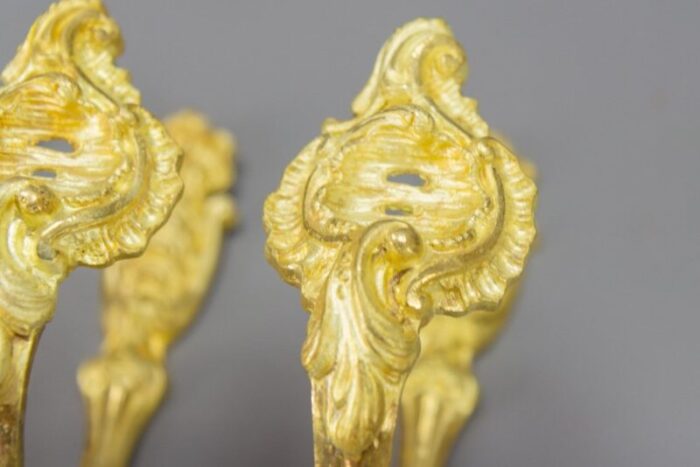 french rococo style gilt bronze curtain tiebacks or curtain holders 1890s set of 4 6