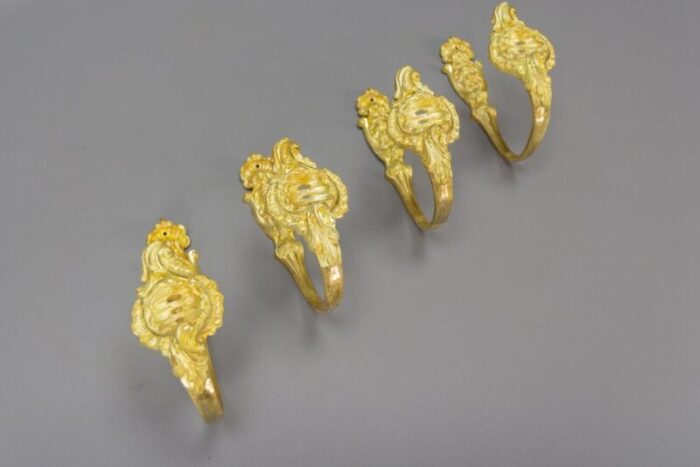 french rococo style gilt bronze curtain tiebacks or curtain holders 1890s set of 4 8