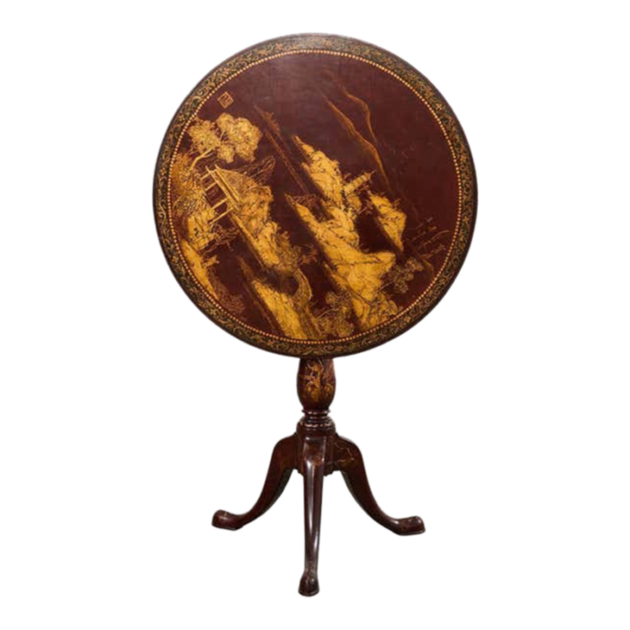 georgian style lacquered japonisme tilt top center table 3936