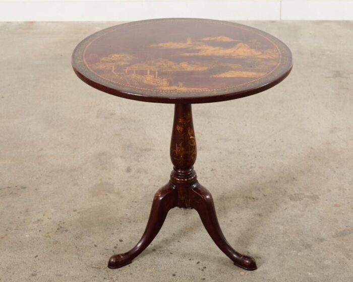 georgian style lacquered japonisme tilt top center table 4849