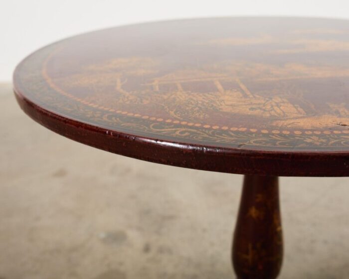 georgian style lacquered japonisme tilt top center table 7216