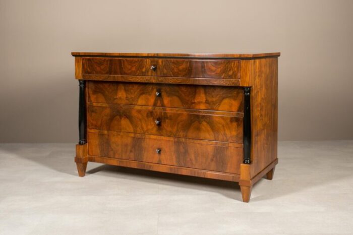 german biedermeier chest of drawer in walnut 3810