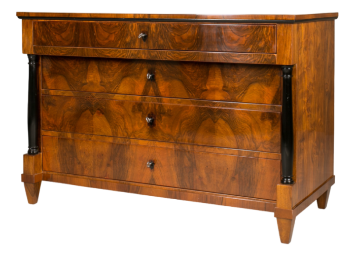 german biedermeier chest of drawer in walnut 3923