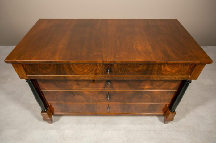 german biedermeier chest of drawer in walnut 8713