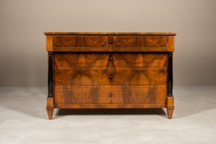 german biedermeier chest of drawer in walnut 9155