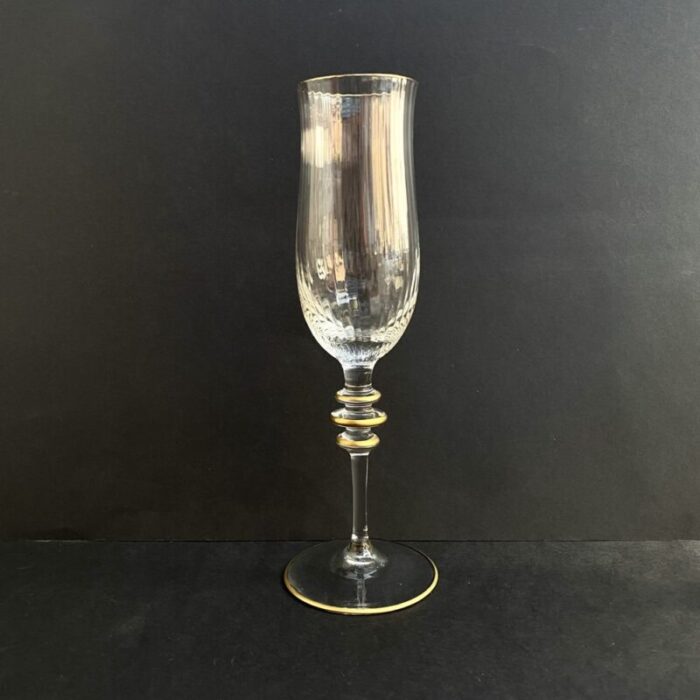 german crystal champagne glasses by gallo 1980s set of 5 4