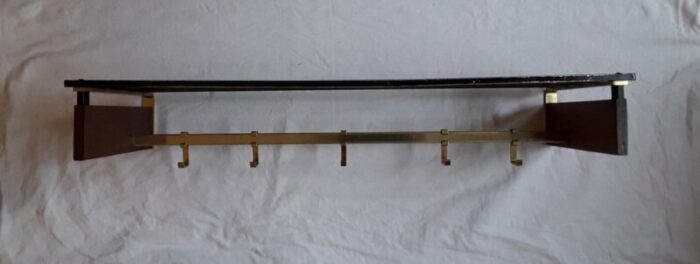 german wall mounted coat rack in teak 1970s 1