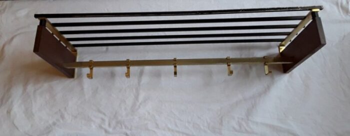 german wall mounted coat rack in teak 1970s 2