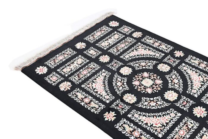 ghom silk rug in black 10