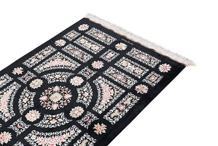 ghom silk rug in black 12