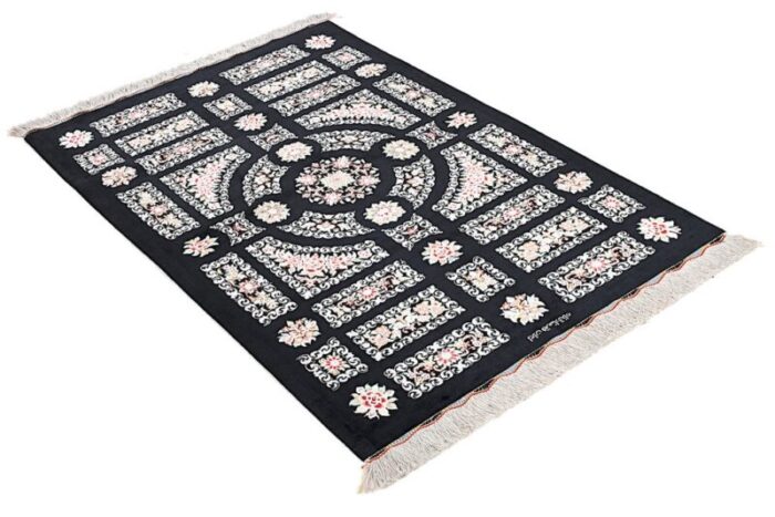 ghom silk rug in black 13