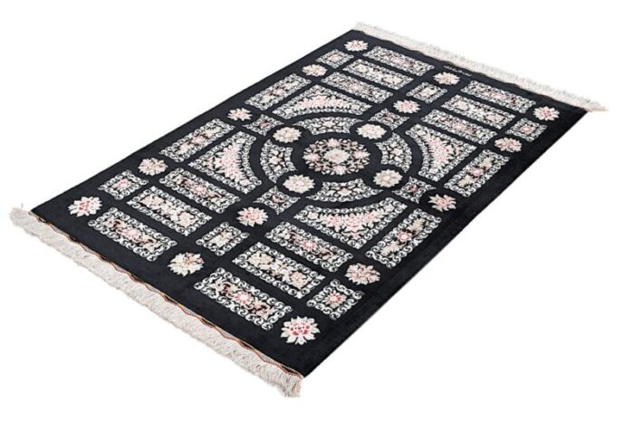 ghom silk rug in black 14